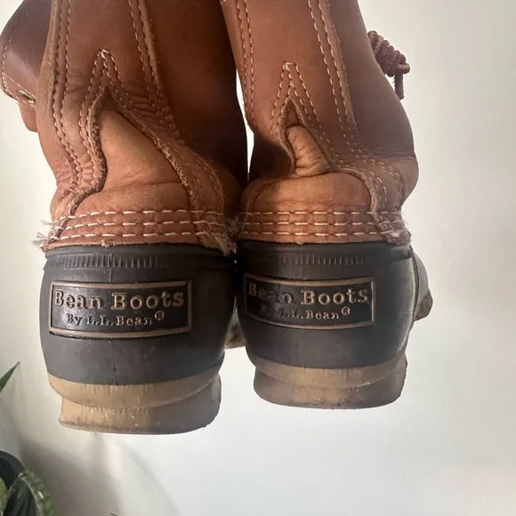 L.L. Bean Brown Winter Rain Boots with Two-Tone Design - Picture 2 of 4